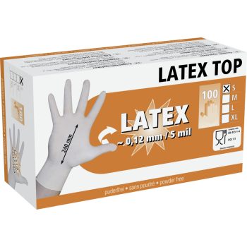 Latex Top egyszer használatos kesztyű 100db-os kartondoboz