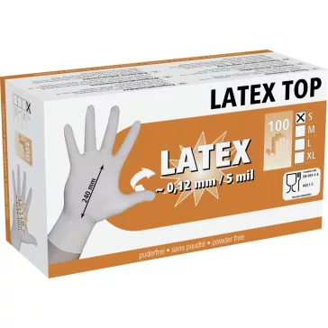 Latex Top egyszer használatos kesztyű 100db-os kartondoboz