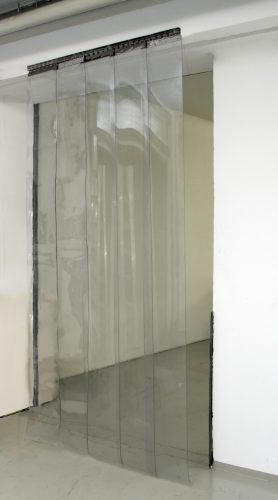 PVC szalagfüggöny szett, átlátszó, 300x3mm, 225 cm