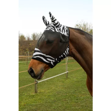 Zebra légymaszk, fülvédővel