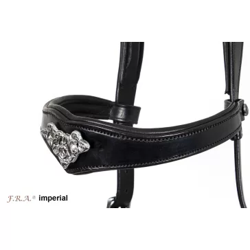FRA Imperial fekete bőr barokk kantár hackamore-al