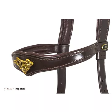 FRA Imperial barna bőr barokk kantár hackamore-al