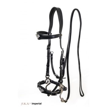 FRA Imperial fekete bőr barokk kantár hackamore-al
