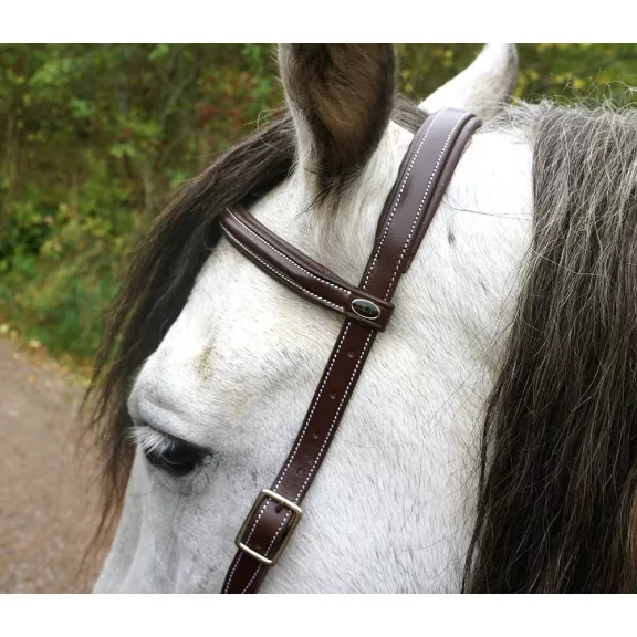 F.R.A. Flandy sidepull kantár  (syst.3) barna bőr, szárral