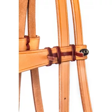   F.R.A. Diego natúr argentin bőr sidepull kantár, osztott szárral