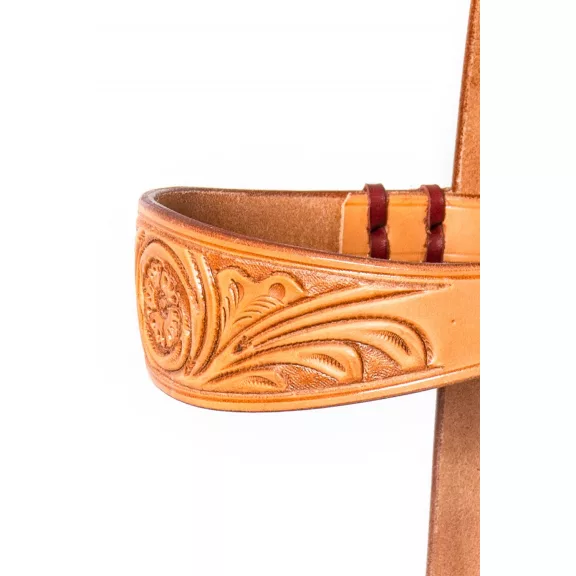 F.R.A. Diego natúr argentin bőr sidepull kantár, osztott szárral