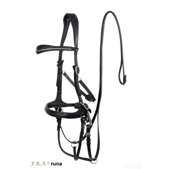 F.R.A. Runa kombi barna bőr kantár szárral