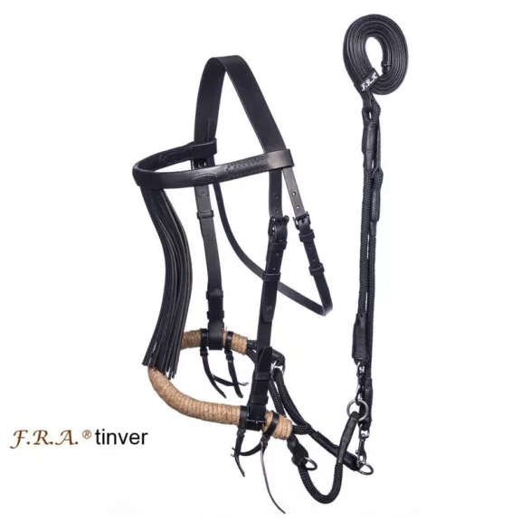 F.R.A. Tinver zabla nélküli kantár (syst.4) szárral, fekete extra-full