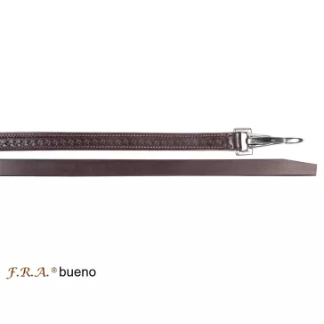   F.R.A. bueno bőr western osztott szár barna, karabínerrel 360cm