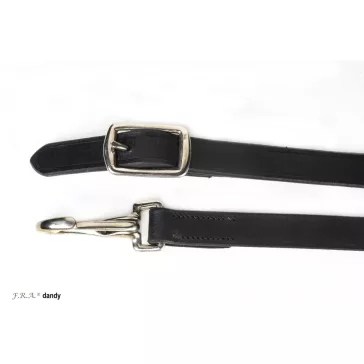   F.R.A. szár Dandy simított bőr 15mm középen csattal és karabínerrel, fekete