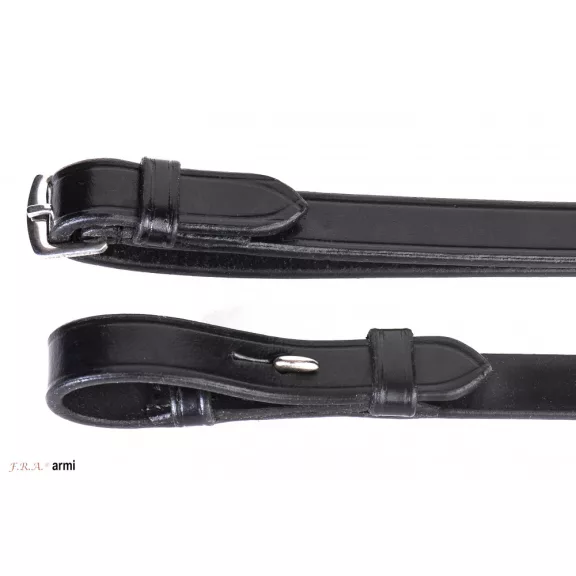 F.R.A. Armi / bőr szár, fekete 300cm, kapoccsal