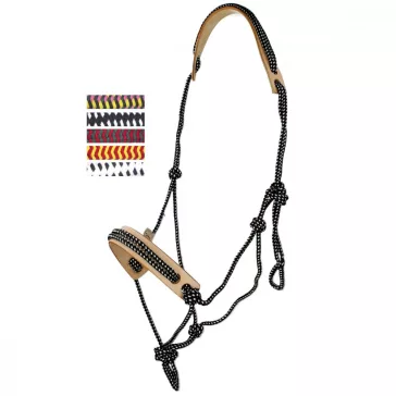   FRA Csomózott profi kötőfék Pablo cob méret, 6szín, 7mm