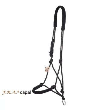 FRA Capal fekete póni csomózott profi kötőfék 6mm