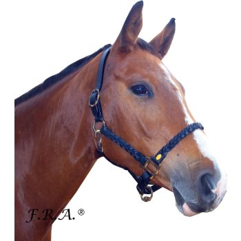 F.R.A. Amar / bőr kötőfék fekete fonatos, cob 