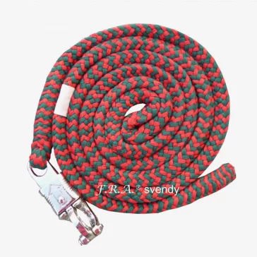   F.R.A. Svendy / vezetőszár kötél pamut 15mm 2,20mtr (Ruchi colors) "C" zöld/piros