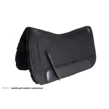   F.R.A. Western nyeregalátét de luxe extra 3 zsebbel, betétekkel 71cm, fekete/fekete