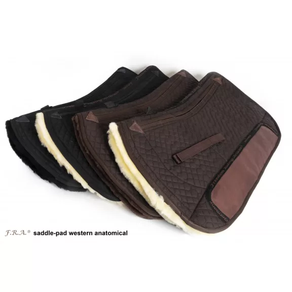 F.R.A. Western nyeregalátét de luxe extra 3 zsebbel, betétekkel 71cm, fekete/fekete