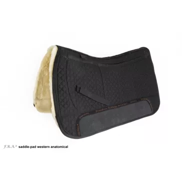   F.R.A. Western nyeregalátét de luxe extra 3 zsebbel, betétekkel 71cm, fekete/natúr