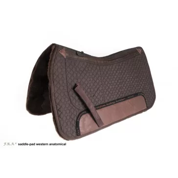   F.R.A. Western nyeregalátét de luxe extra 3 zsebbel, betétekkel 71cm, barna/barna