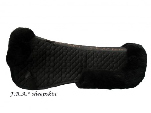 F.R.A. Nyeregemelő bárányszőrrel luxury S, fekete/fekete