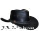 F.R.A. Tabasca / western kalap fekete bőr 59-60cm L
