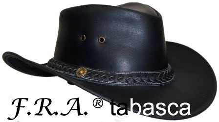 F.R.A. Tabasca / western kalap fekete bőr  61-62cm XL