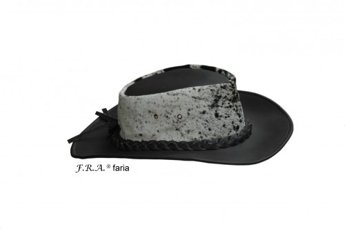 F.R.A. Faria / western kalap barna kombinált bőr 59/60cm L