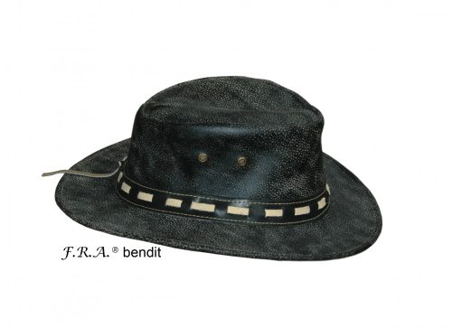 F.R.A. Bendit / western kalap fekete antique marhabőr 53/55cm S