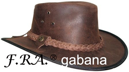 F.R.A. Gabana / western kalap barna hasítottbőr 59-60cm L