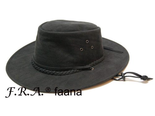 F.R.A. Faana / western kalap fekete szintetikus bőr 58cm M