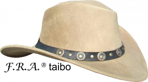 F.R.A. Taibo / western kalap beige hasítottbőr 53-55 S