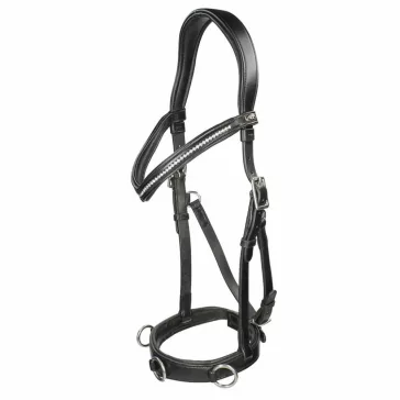   F.R.A. Wendy B / Cavesson, zabla nélküli kantár, fekete olasz bőr, bőr szár