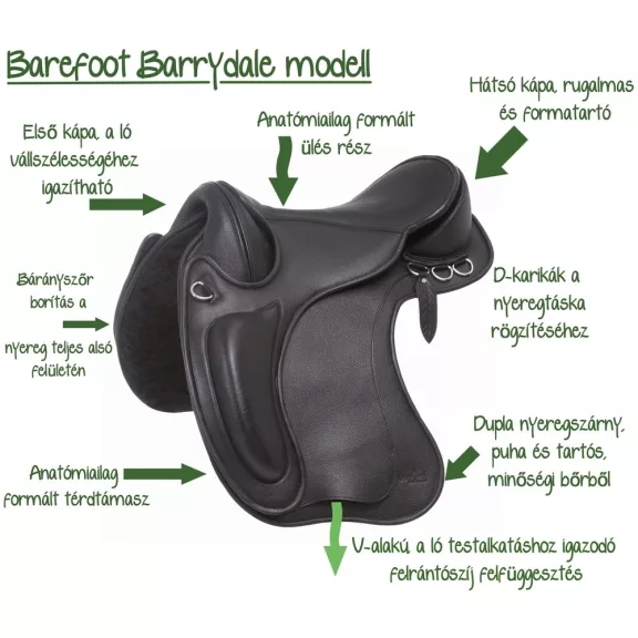 Barefoot Barrydale idomító és túranyereg, szürke