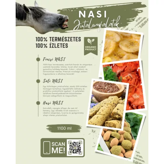 Quebeck HASI NASI - organikus jutalomfalat lovaknak, 1100 ml