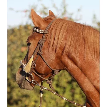 Barefoot Seneca 3az1-ben bőrdíszes kötőfék-kantár